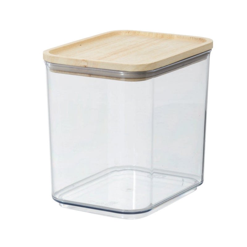 RP - GLÆR ÞURRVÖRUBOX MEÐ VIÐARLOKI - 4 STÆRÐIR